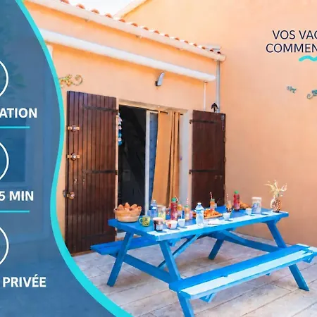 Le Cœur Marin - Climatisation - à 5 Minutes Appartement Le Barcarès